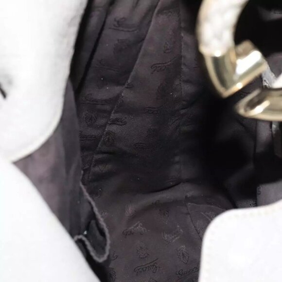 GUCCI Shoulder Bag Leather 2way Gray Silver 232931 Auth - Picture 7 of 16